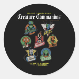 Sticker Rond Performances des badges de la brigade des monstres