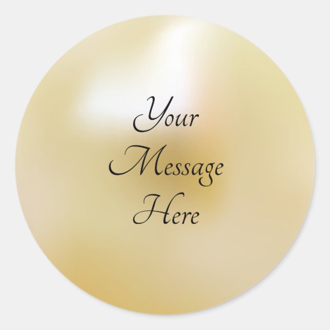 Sticker Rond Perle de couleur champagne Message personnalisé ro (Devant)