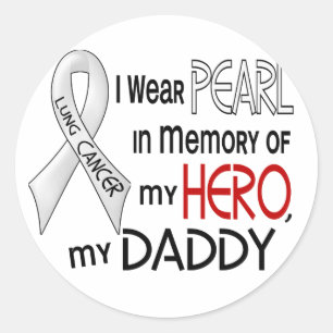 Sticker Rond Perle en souvenir de mon papa cancer du poumon