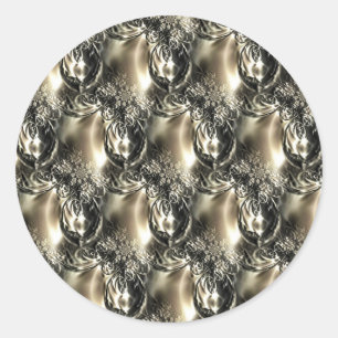Sticker Rond Perles dorées
