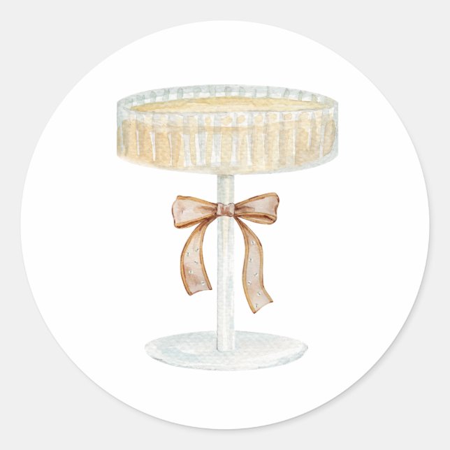 Sticker Rond Perles et l'amour de la douche nuptiale Prosecco (Devant)