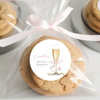 Perles roses et bow de prosecco pour enterrement d