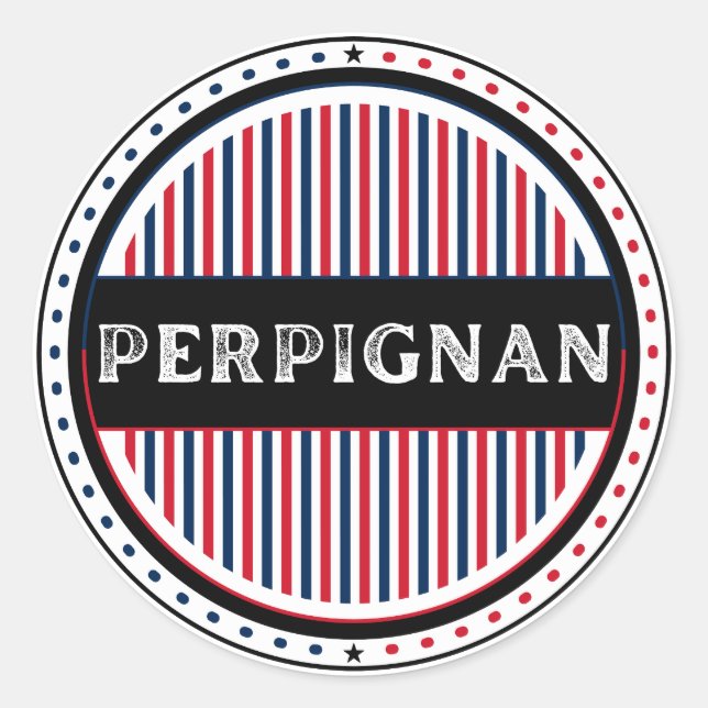 Sticker Rond Perpignan City Pride Emblem – French Identity (Devant)