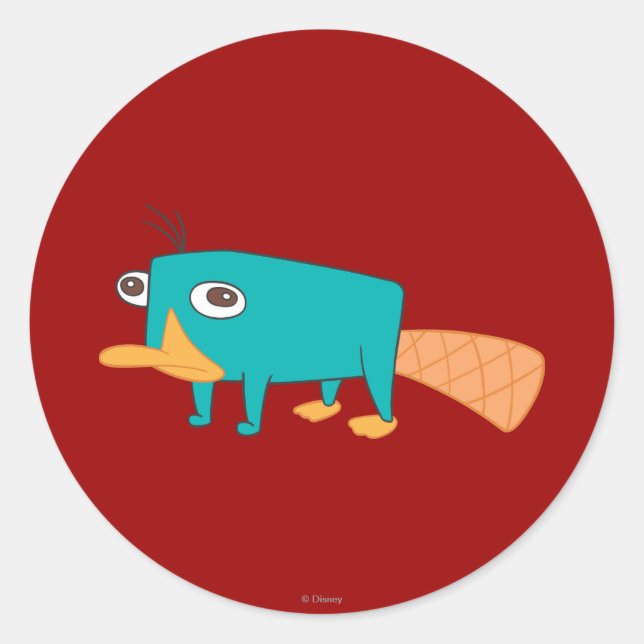 Sticker Rond Perry le Platypus (Devant)