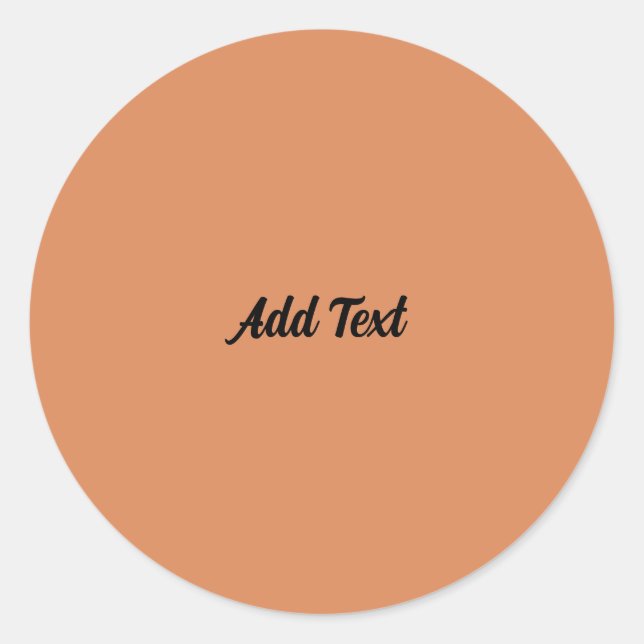 Sticker Rond Perse Orange Ajouter un texte personnalisé (Devant)