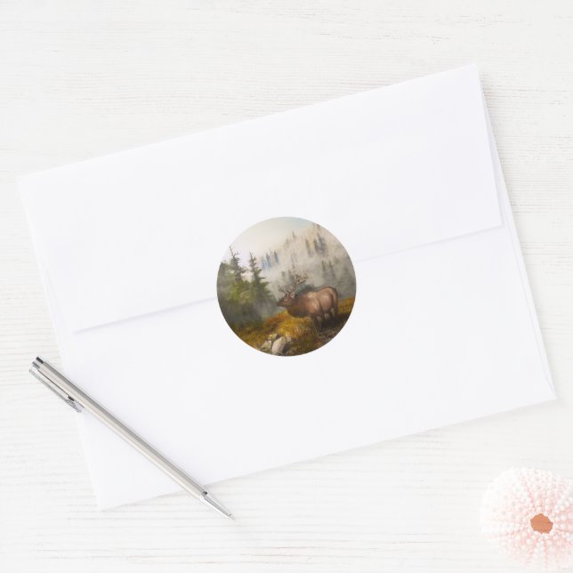 Sticker Rond "Perseverance The Elk" (Enveloppe)