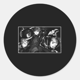 Sticker Rond Persona 5 Caractères Dans Rectangle
