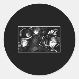 Sticker Rond Persona 5 Caractères Dans Rectangle