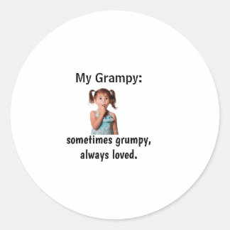 Sticker Rond Personalized Granddaughter Grandpa Photo 