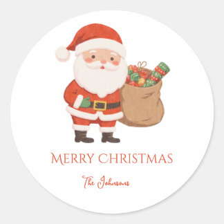 Sticker Rond Personalized Santa and gift bag