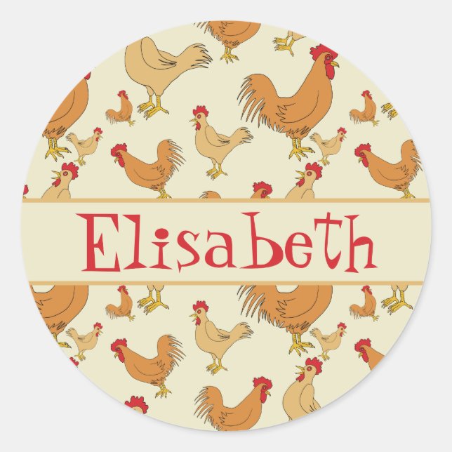 Sticker Rond Personnage de Brown Chicken Design (Devant)