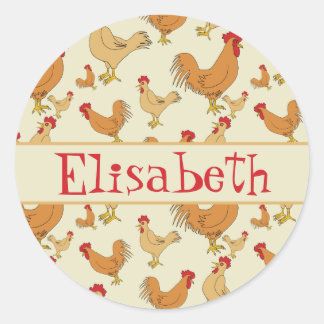 Sticker Rond Personnage de Brown Chicken Design