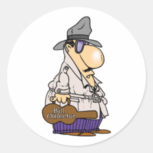 Sticker Rond Personnage de percepteur humoristique