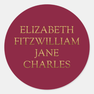 Sticker Rond Personnages principaux de Fierté et Préjugés