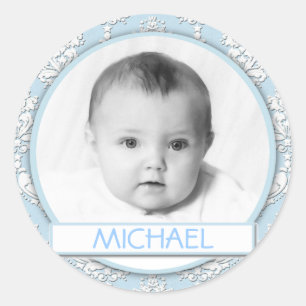 Sticker rond personnalisable Damask