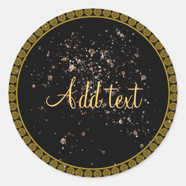 Sticker Rond Personnalisable, insérez votre propre texte, modèl (Devant)