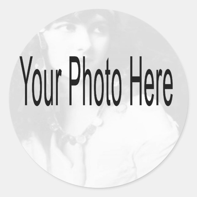 Sticker Rond Personnalisable - Votre photo et votre texte (Devant)