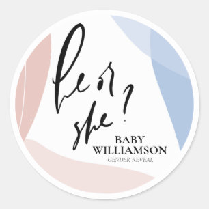 Sticker Rond Personnalisation de la révélation de genre Lui ou 