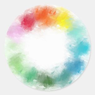 Sticker Rond Personnalisé Abstrait coloré  Haut Modèle