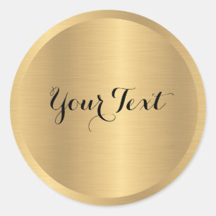 Sticker Rond Personnalisé Ajouter le texte Faux Gold Metallic M