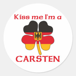 Sticker Rond Personnalisé allemand Kiss Me Je suis Carsten