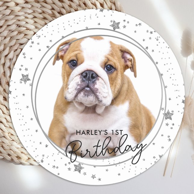 Sticker Rond Personnalisé Animal Photo Parties scintillant Arge (Créateur téléchargé)