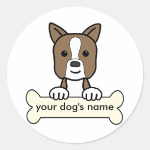Sticker Rond Personnalisé Boston Terrier