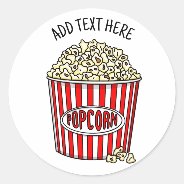Sticker Rond Personnalisé ces Popcorn rétro (Devant)