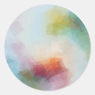 Sticker Rond Personnalisé Colorful Abstrait Art moderne Blank M