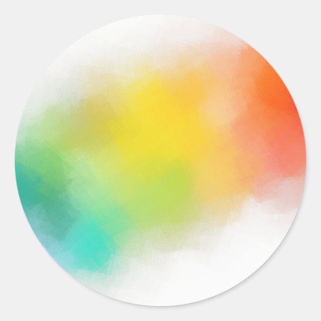 Sticker Rond Personnalisé couleur Abstrait tendance Modèle vier (Devant)
