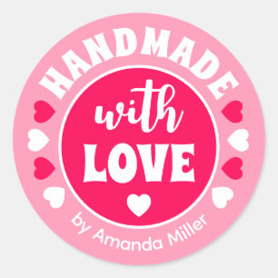 Sticker Rond Personnalisé Fait À La Main Avec Baking D'Amour