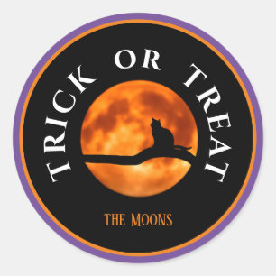Sticker Rond Personnalisé, Halloween Trick ou traiter avec la l