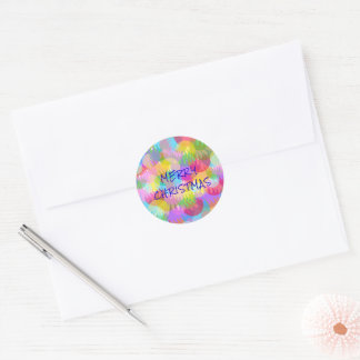 STICKER ROND PERSONNALISÉ JOYEUX DE COULEUR ÉPARGNÉE NOËL