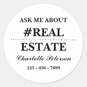 Sticker Rond Personnalisé M'interroger sur l'immobilier
