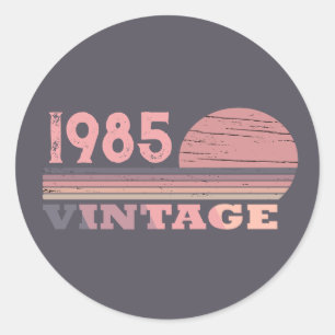 Sticker Rond Personnalisé quarante fête vintage de 40e annivers