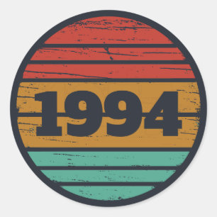 Sticker Rond Personnalisé Trente vintage 30e anniversaire