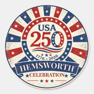 Sticker Rond Personnalisé Vintage America 250 1776–2026