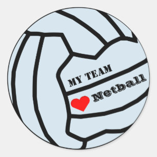 Sticker Rond Personnalisée Couleur Love Netball Team