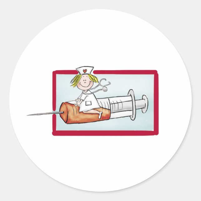 Sticker Rond Personnaliser avec le nom - La Super infirmière (Devant)