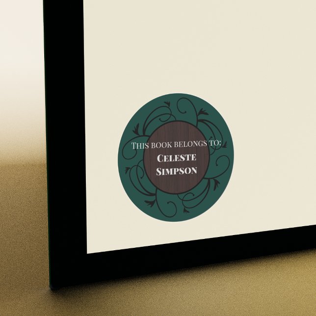 Sticker Rond Personnaliser ce livre appartient à | Inspiré goth (Créateur téléchargé)