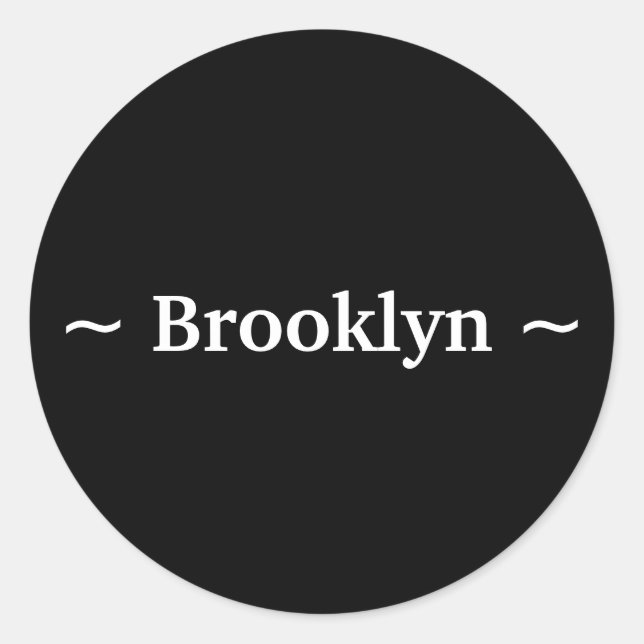 Sticker Rond personnaliser changement nom texte blanc noir (Devant)