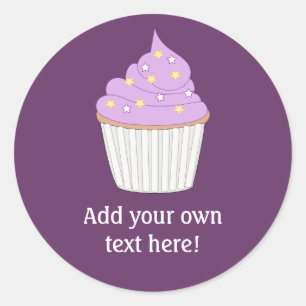 Sticker Rond Personnaliser de ce graphique Lilac Cupcake