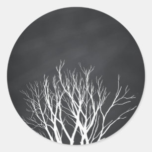 Sticker Rond Personnaliser de l'arbre blanc du tableau noir