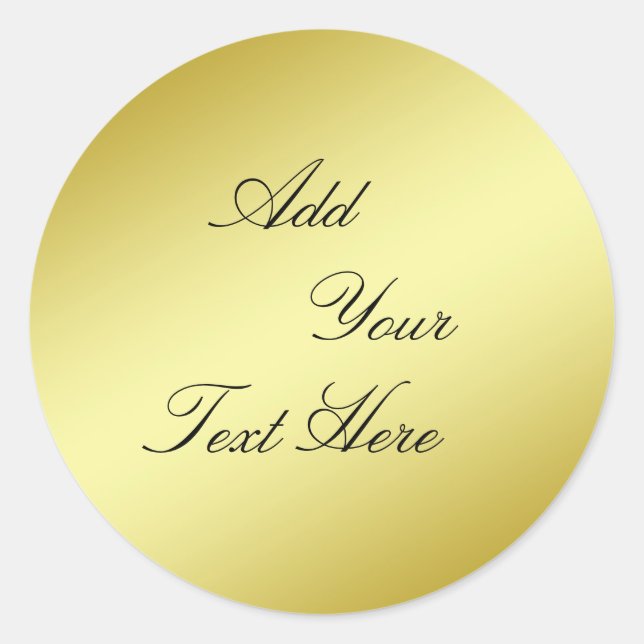 Sticker Rond Personnaliser de Parties scintillant Gold Foil Cla (Devant)