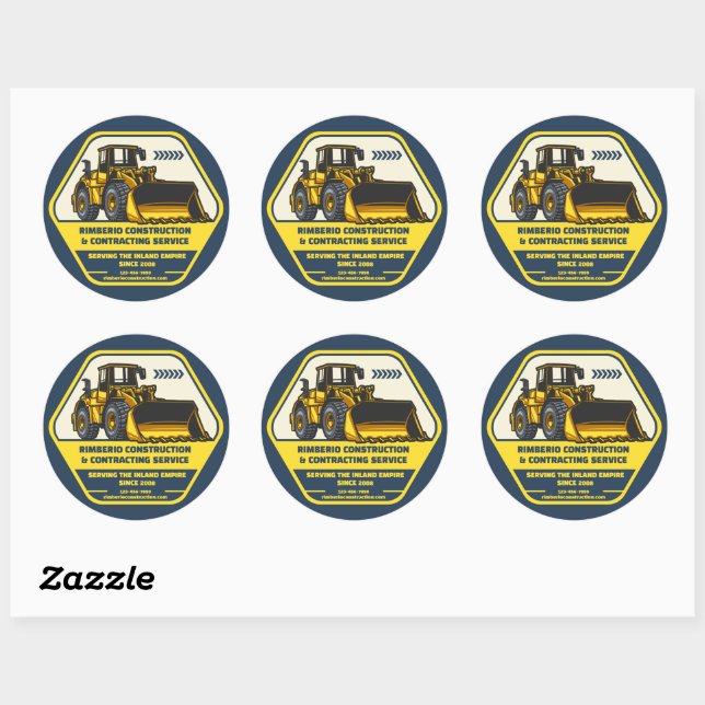 Sticker Rond Personnaliser Générique Construction Contrat (Feuille)