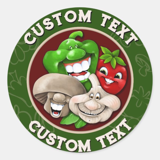 Sticker Rond PERSONNALISER Happy Italian Food Kitchen Business (Devant)