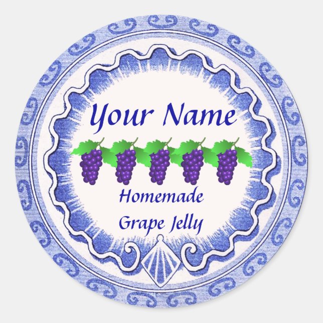 Sticker Rond Personnaliser la gelée de raisin (Devant)