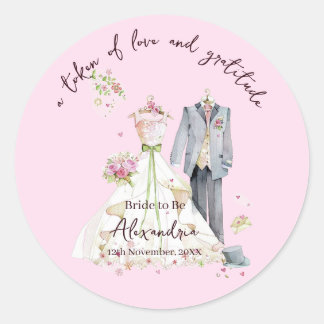 Sticker Rond Personnaliser la robe de mariée pour la fête de ma
