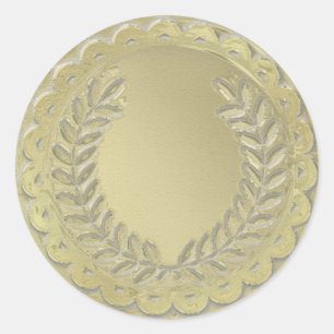 Sticker Rond Personnaliser Modèle d'or Laurel Wreath