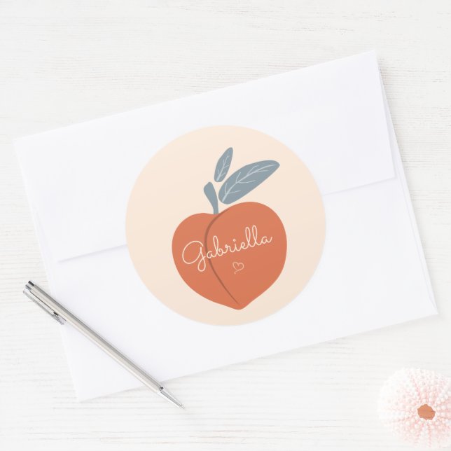 Sticker Rond Personnaliser Peach (Enveloppe)